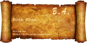 Both Alex névjegykártya